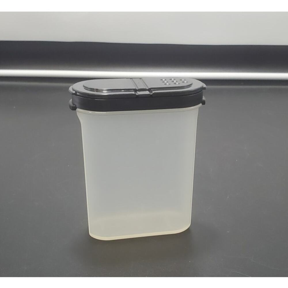 Tupperware Large Spice Shaker Sheer Black Lid & Flip Top Cap 1844, 1845, 1846